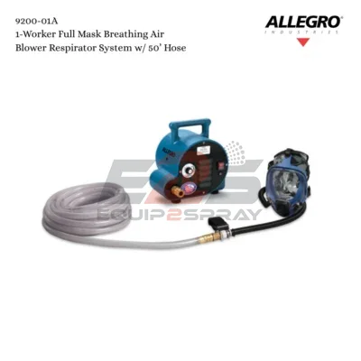 Allegro Full Mask Breathing Air Blower Respirator Systems - One-Worker Full Mask Breathing Air System, 50' Airline Hose